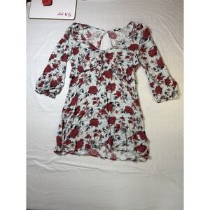 Womens American Eagle Outfitters blue 3/4 sleeve floral mini dress, size small